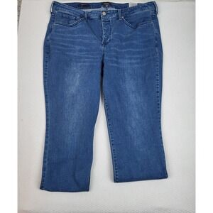 Not Your Daughters Pants Womens 16 Blue Stretch Plus Sheri Slim‎ Ankle Trousers